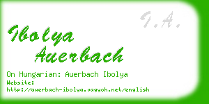 ibolya auerbach business card